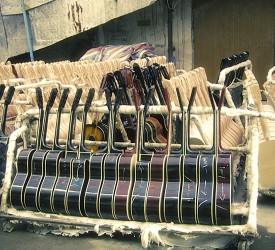 Lines of Guitars from the factory.