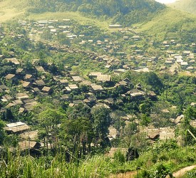 The Mae La Camp in the valley.