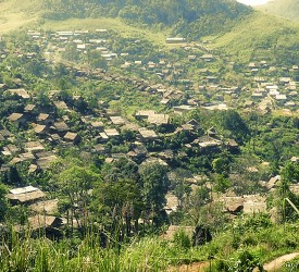 The Mae La Camp in the valley.