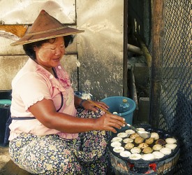 Preparing a popular dish!